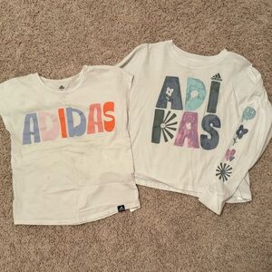 Girls Adidas tshirt bundle, size small. One long sleeve tee, one short sleeve